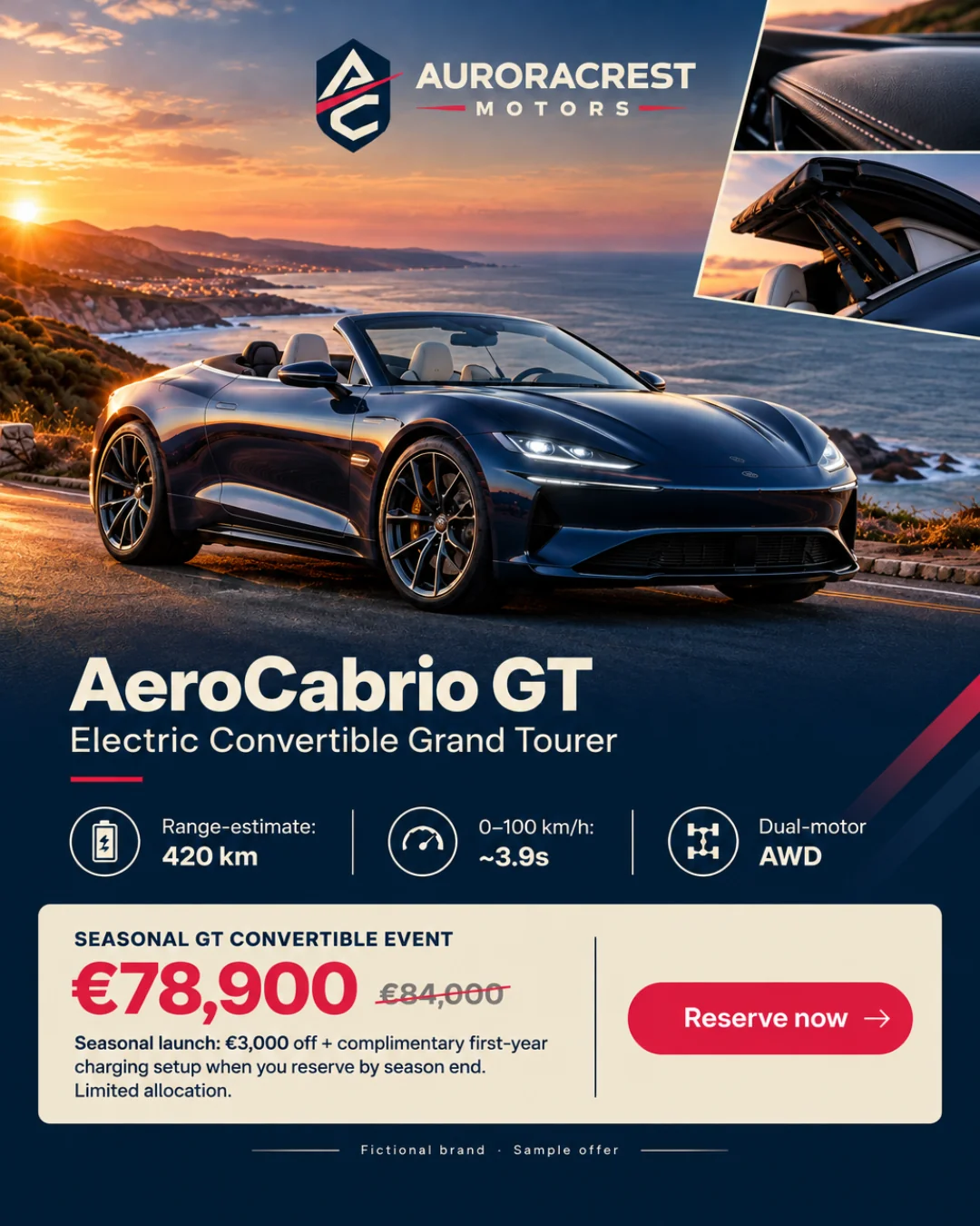 AeroCabrio GT — Cabrio Gran Turismo Eléctrico · 4:5
