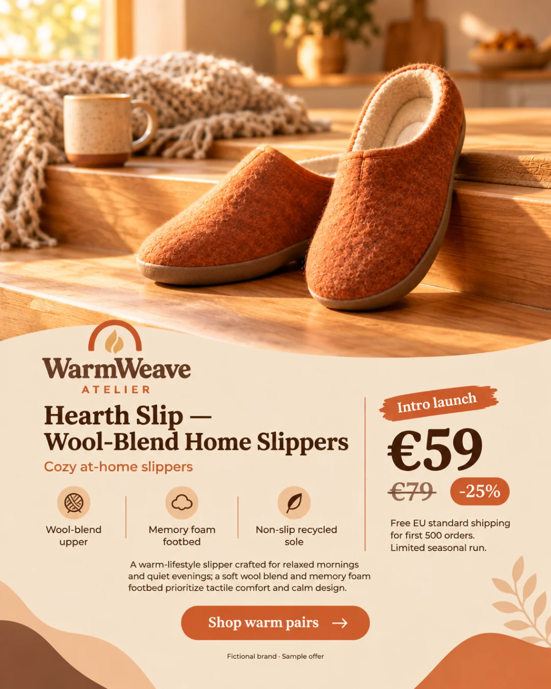 Hearth Slip — Zapatillas de casa de lana · 4:5