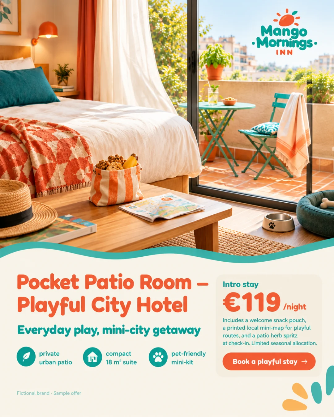 Habitación Patio Pocket — Hotel Urbano · 4:5