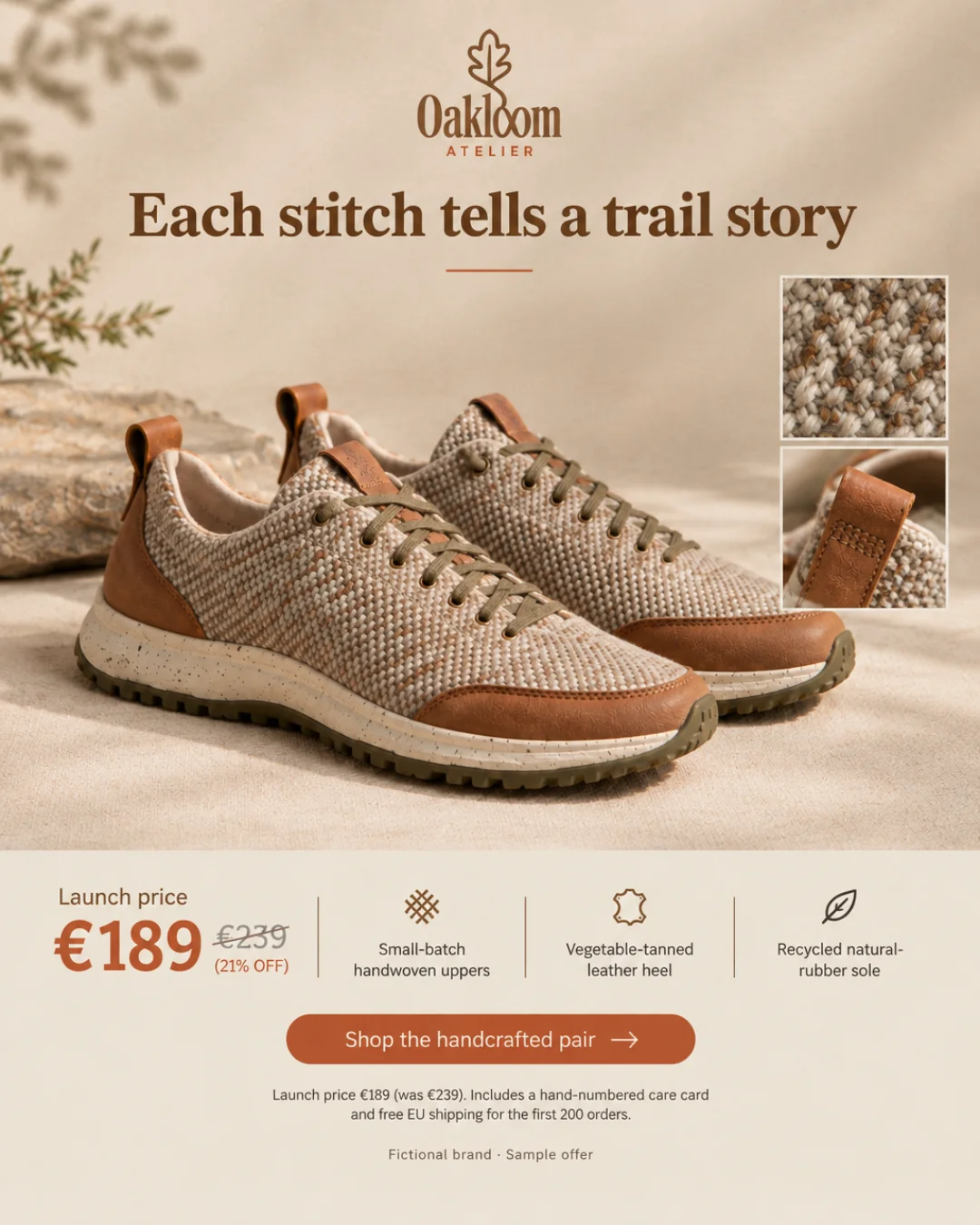 Oakloom Trail Sneakers — Zapatilla de Lana Tejida · 4:5