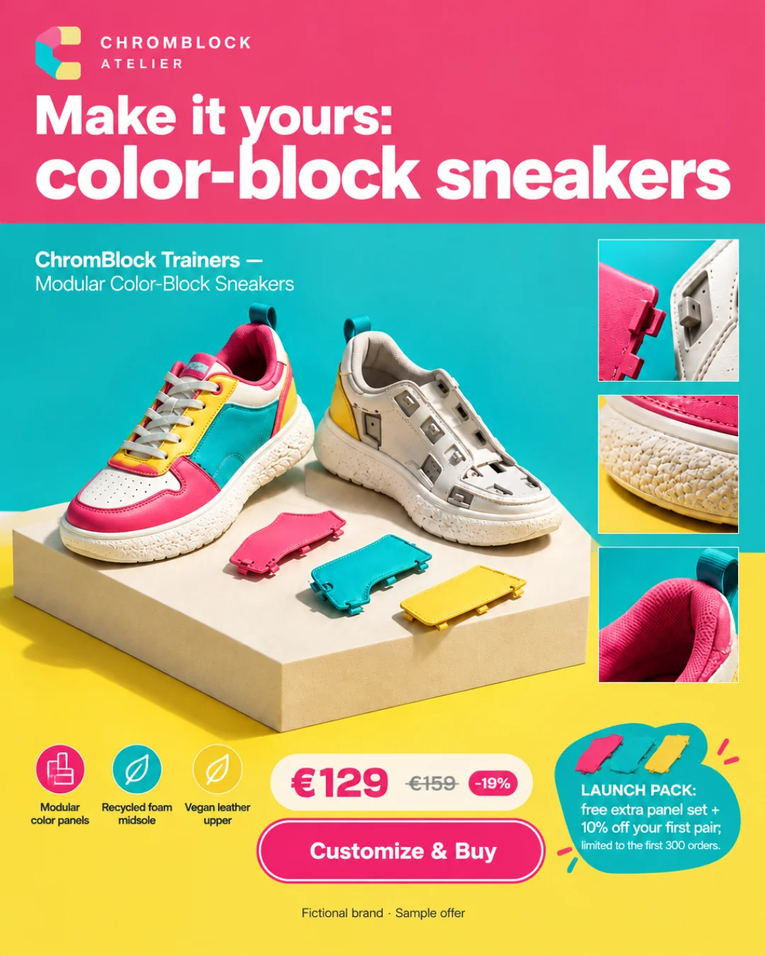 ChromBlock Trainers — Zapatillas modulares color-block · 4:5