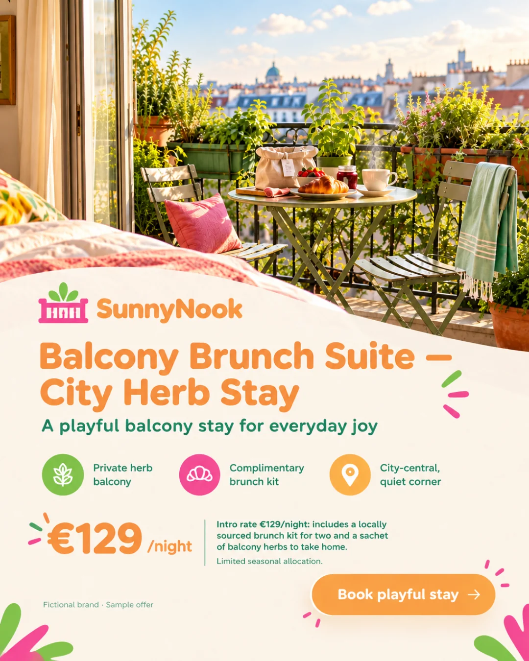 Suite Brunch en Balcón — Estancia con Hierbas · 4:5