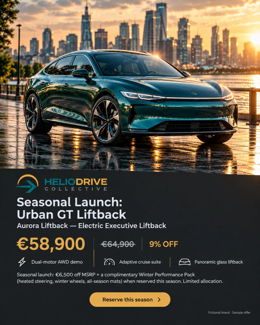 Aurora Liftback — Liftback ejecutivo eléctrico · 4:5