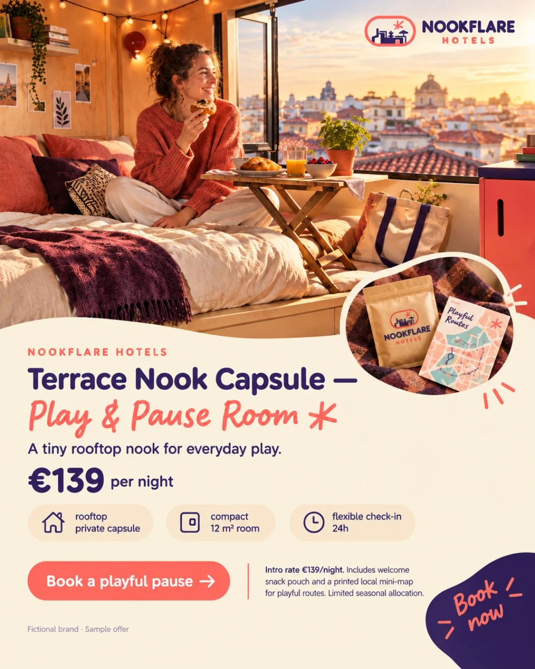 Cápsula Terraza Nook — Habitación Play & Pause · 4:5
