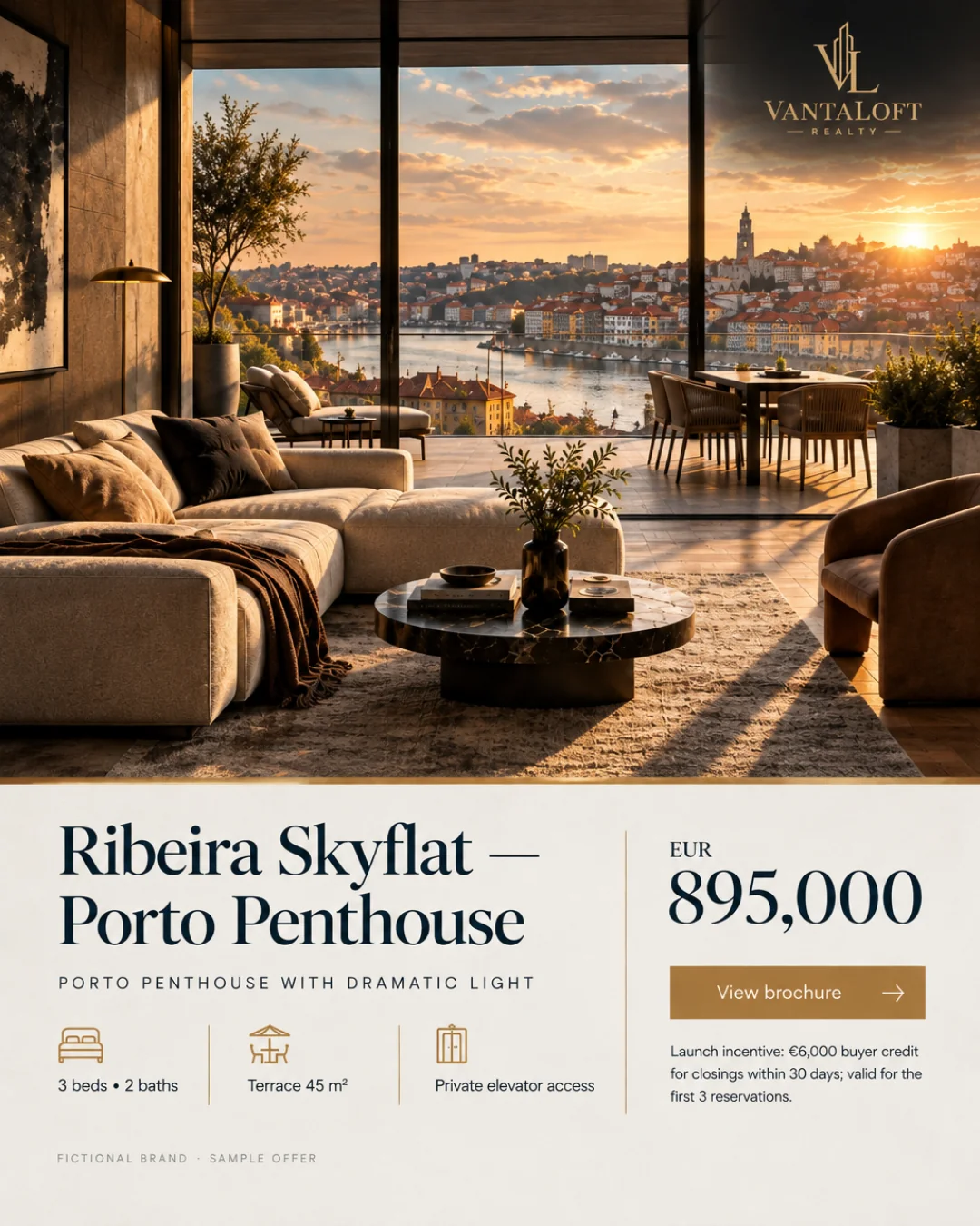 Ribeira Skyflat — Ático en Oporto · 4:5