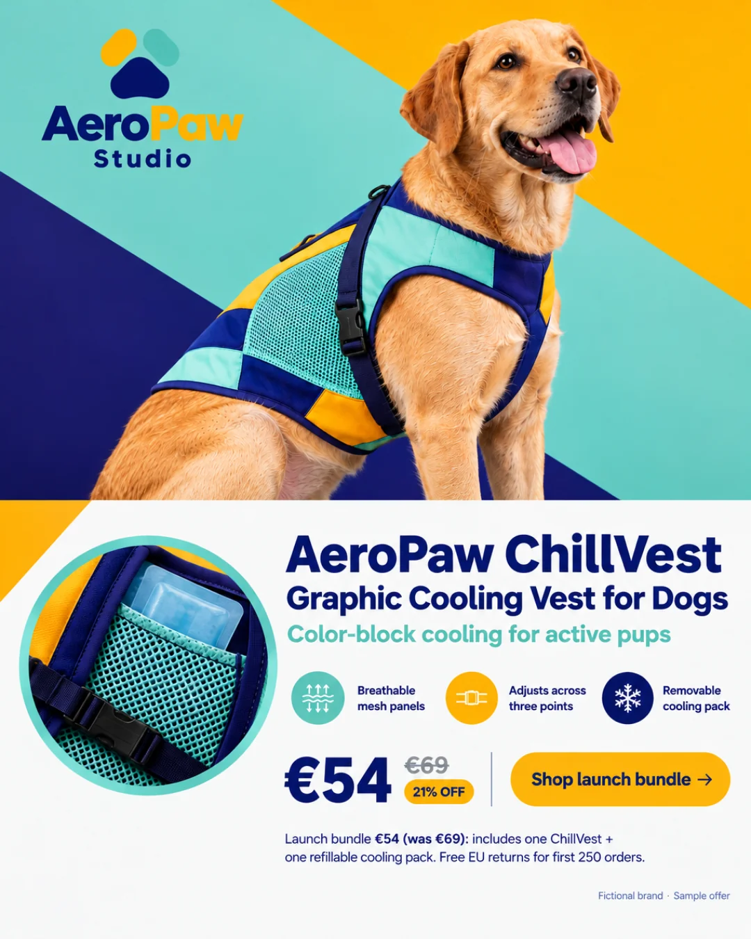 AeroPaw ChillVest — Chaleco refrigerante para perros · 4:5