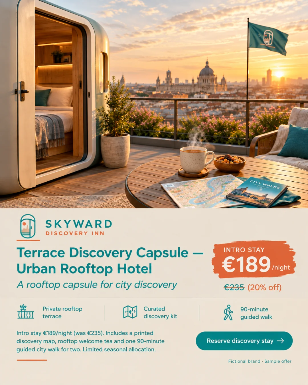 Cápsula Terraza — Hotel Azotea de Descubrimiento · 4:5