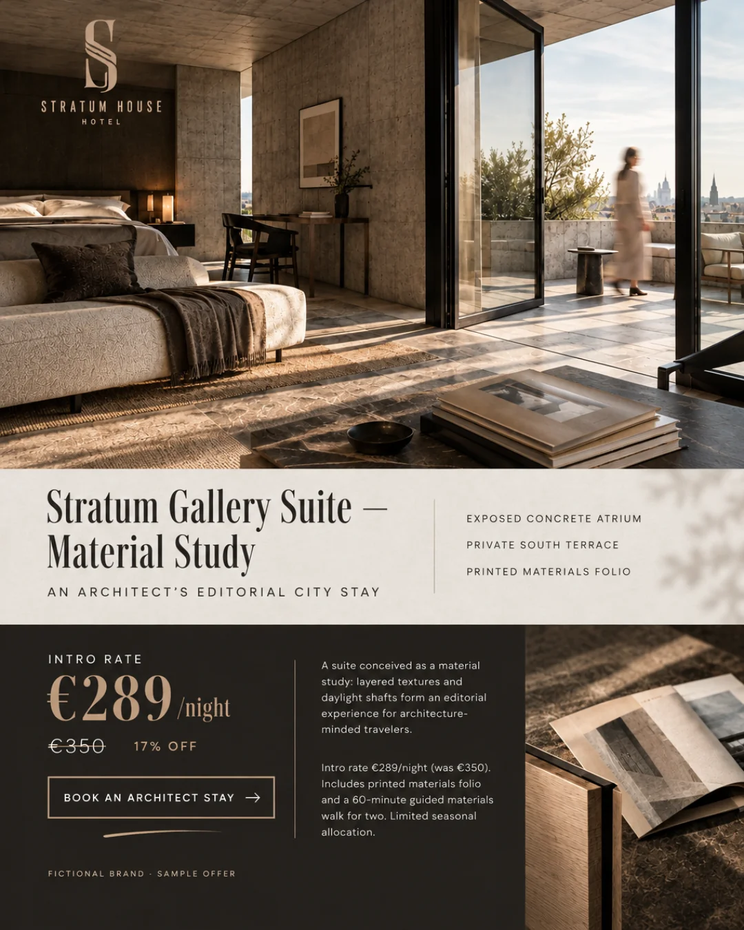 Suite Galería Stratum — Estudio de Materiales · 4:5